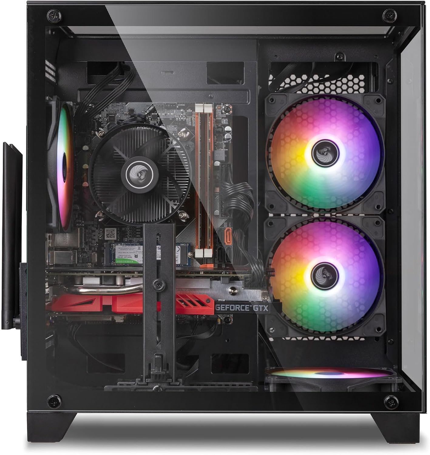 Gaming PC Desktop Computer, Intel Core i7 4th Gen, GTX 1050 Ti 4G, 16GB DDR3 RAM, 512GB SSD, WiFi 6, 5 RGB Fans, Prebuilt Gaming Tower PC with Windows 11 Home - Ready to Play