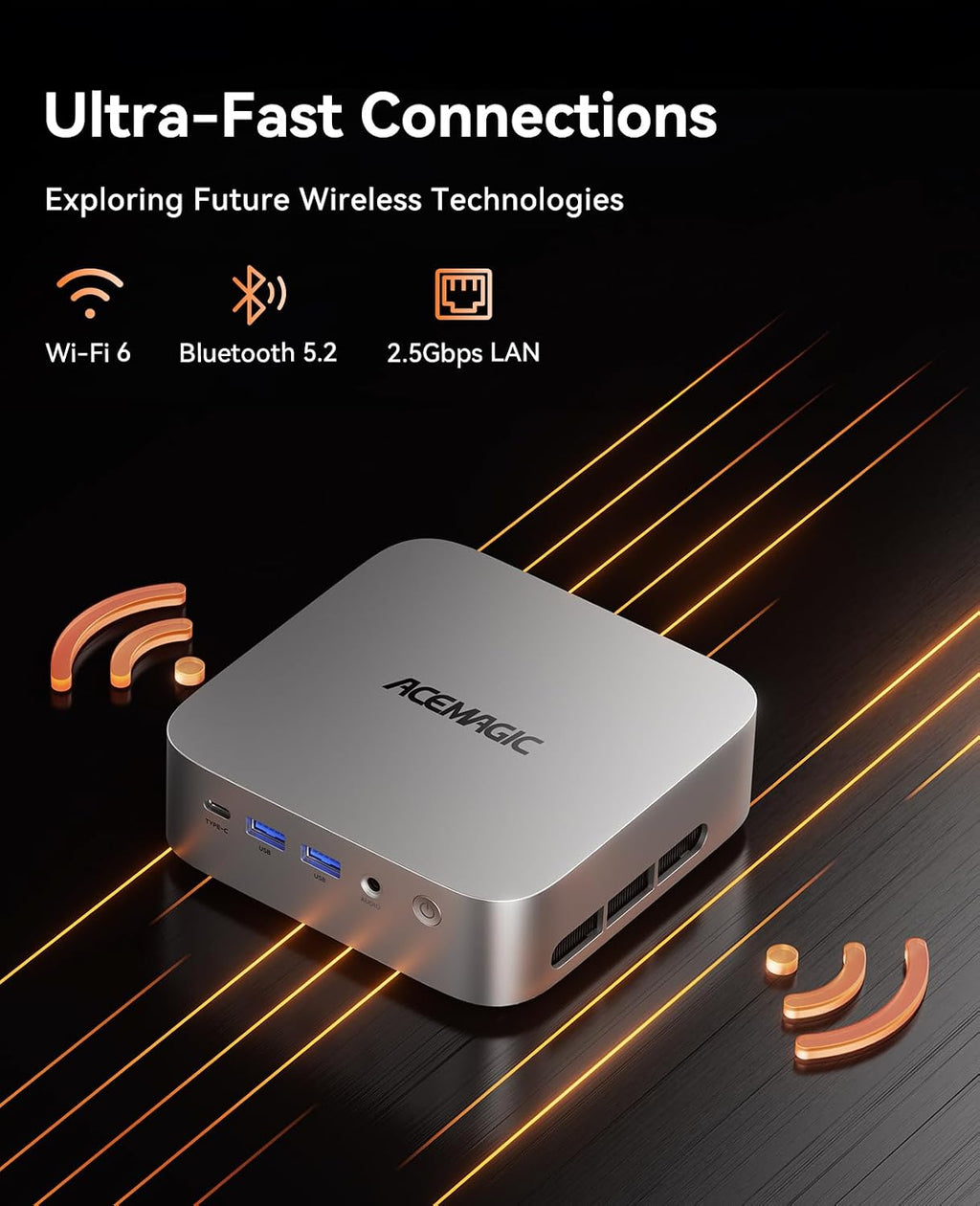 ACEMAGICIAN W1 Mini PC - AMD Ryzen 7 8745HS(Upgraded 6800H), 32GB DC5600MHz DDR5 1TB PCIe4.0 M.2 SSD Mini Computers(8C/16T, up to 4.9GHz), Radeon 780M 8K Triple Display USB4 WiFi6/BT5.2, VESA 2.5GbE
