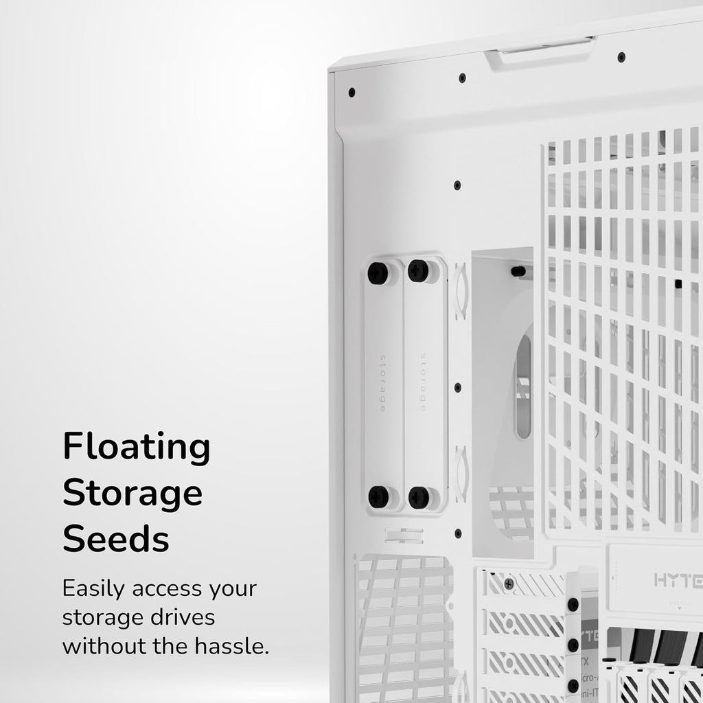 Hyte Y70 Touch Infinite Dual Chamber ATX Mid Tower Modern Aesthetic Case with Integrated 2.5K LCD Touchscreen - Snow White