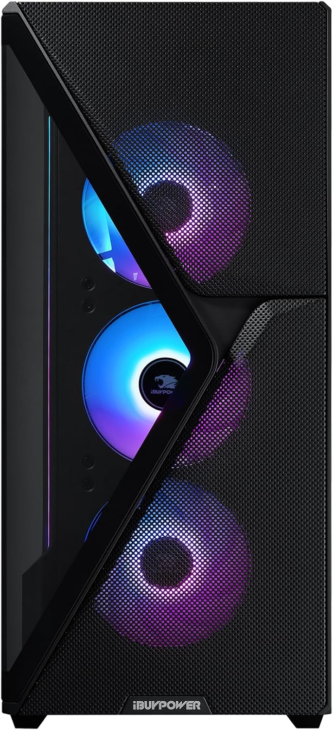 iBUYPOWER Slate MESH Gaming PC Desktop Computer Intel Core i7 14700F CPU, NVIDIA GeForce RTX 5070 12GB GPU, 32GB DDR5 RGB 5200MHz RAM, 1TB NVMe SSD, Windows 11 Home, Keyboard and Mouse - SMI7N5701