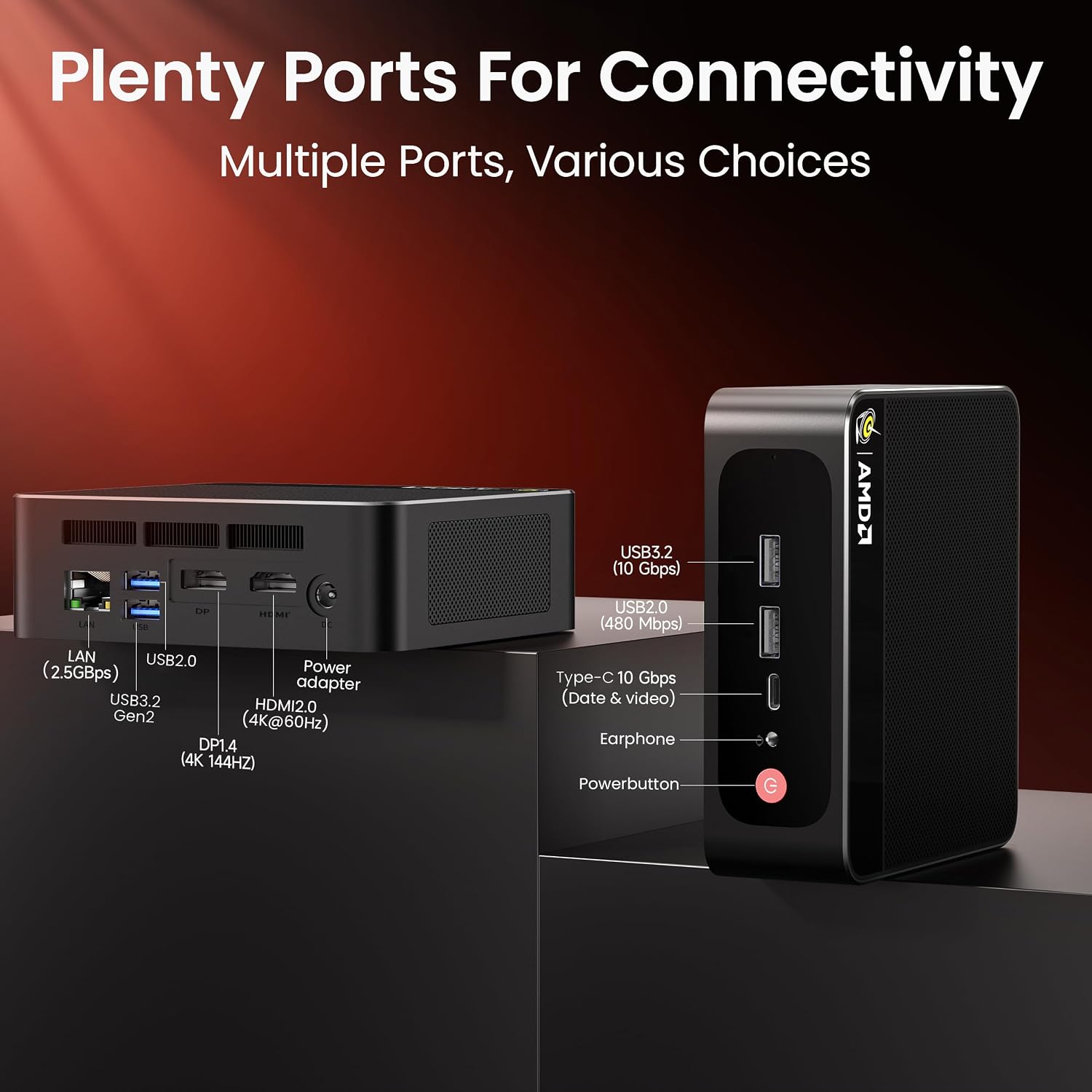 Beelink SER5 Max Mini PC, 7735HS AMD Ryzen R7 (8C/16T,Up to 4.75GHz) 24GB LPDDR5 1TB PCle4.0 SSD Mini Computer, Radeon 680M 12CU 2200MHz, 2.5G LAN/BT5.4/Wifi6,HDMI/DP/Type-c/4K Triple Display Micro PC