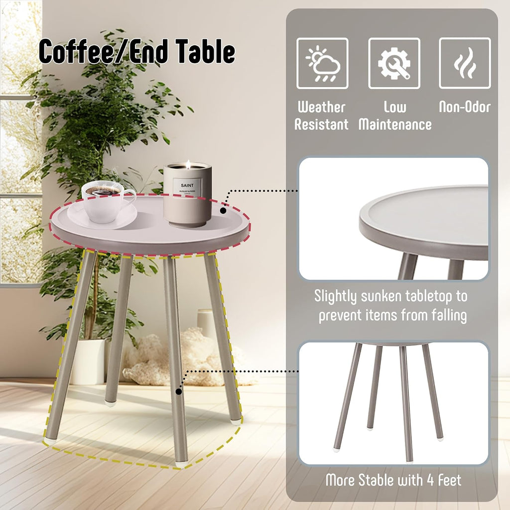 Werph Patio Furniture Set, 3 Pieces Outdoor Furniture with Bistro Table and Chairs Set of 2, Outdoor Patio Set with Porch Chairs and Table, Deck Conversation Set for Garden Poolside