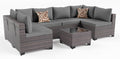 Kullavik 7 Pieces Outdoor Patio Furniture Set,Wicker Outdoor Sectional Sofa,All-Weather Patio Conversation Sets with Washable Thick Cushions & Coffee Table for Garden,Backyard,Balcony,Porch,Grey