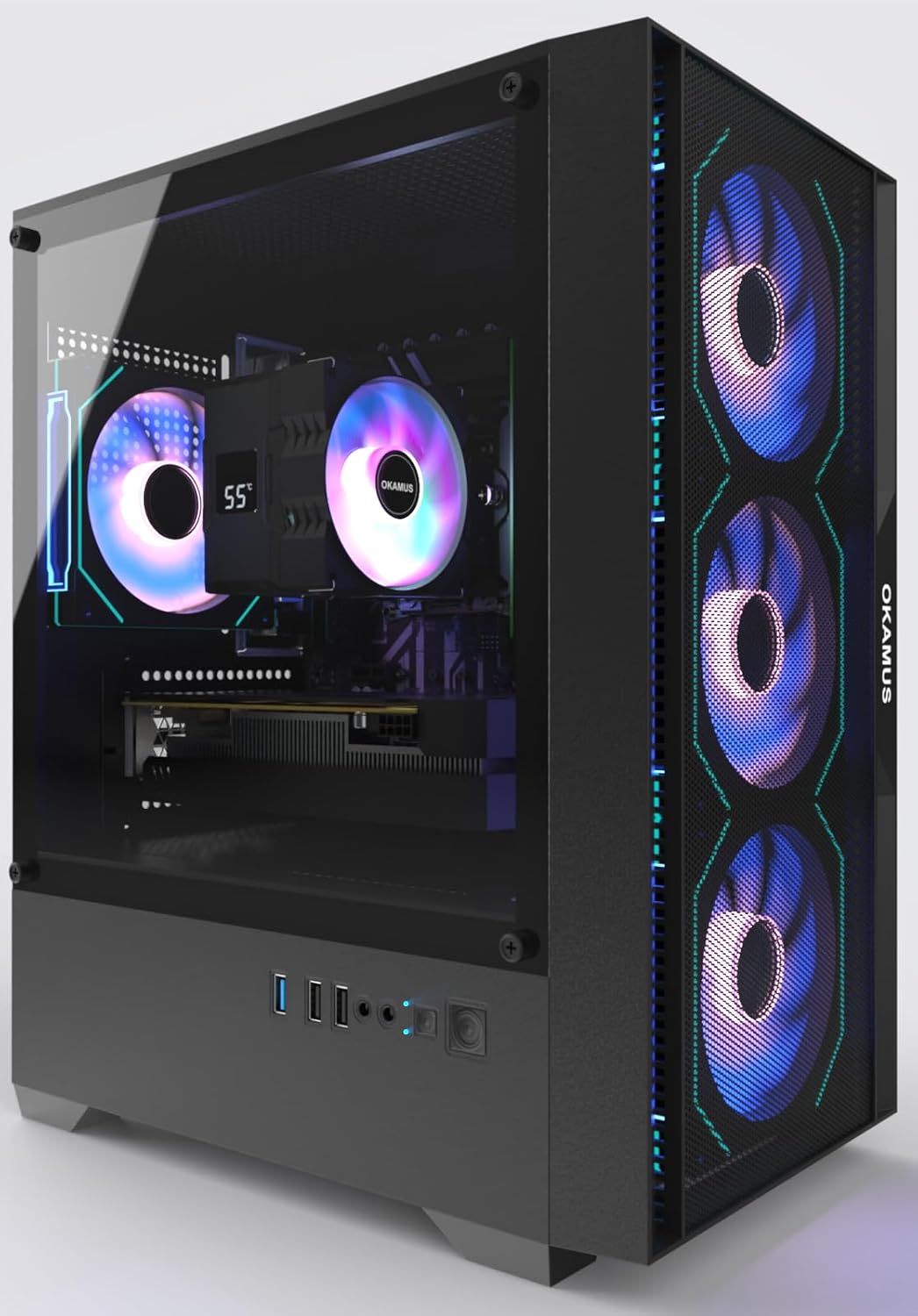 Gaming PC, i7 CPU, GTX 1660 Super 6GB DDR6 Graphics Card, 512 GB M.2, 16 GB RAM Pre-Built Computer, ARGB Fans x 4, Win 11 Home，WiFi 6 + BT 5.3, 550W PSU (GTX 1660S+512GB+16GB)