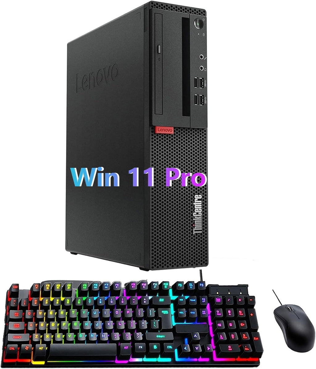 Lenovo ThinkCentre M710s SFF PC Desktop, Win 11 Pro, Intel 6100 3.7GHz, 8GB DDR4 RAM, 256GB SSD, Keyboard & Mouse, WiFi (Renewed)