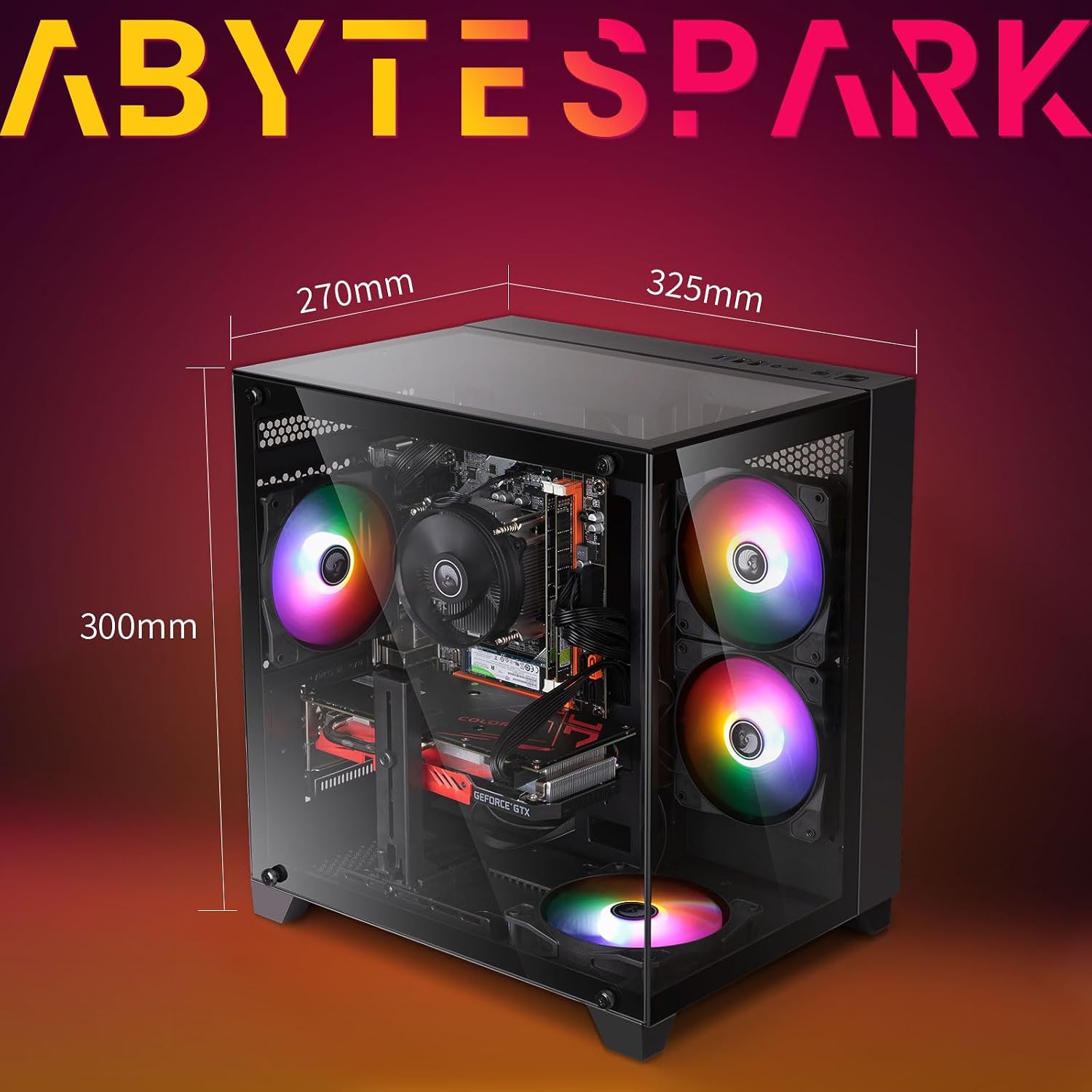 Gaming PC Desktop Computer,Intel Core i7 Desktop,Operating at A Frequency of 3.4-3.9GHz，RTX3050 Graphics Card with 8GB GDDR6 Video Memory,16GB RAM, 512GB SSD,WiFi 5.0,RGB Fan x4,Black