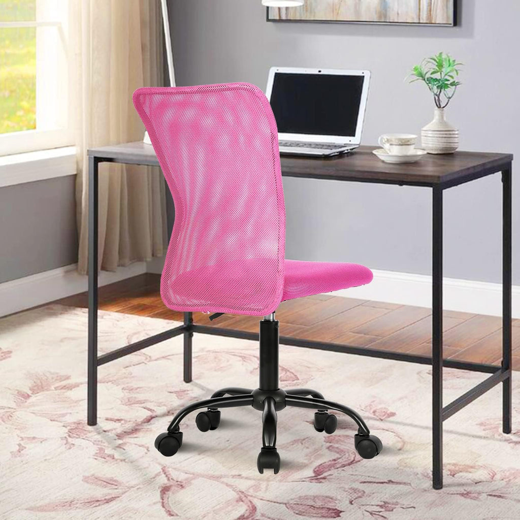 Ergonomic Chairs Set of 4, Cute Adjustable Armless Office Desk Chair w/Mesh Back & Soft Thick Seat, Comfy Swivel Rolling Executive Small Computer Task Chair Sillas para Escritorio for Adult Women