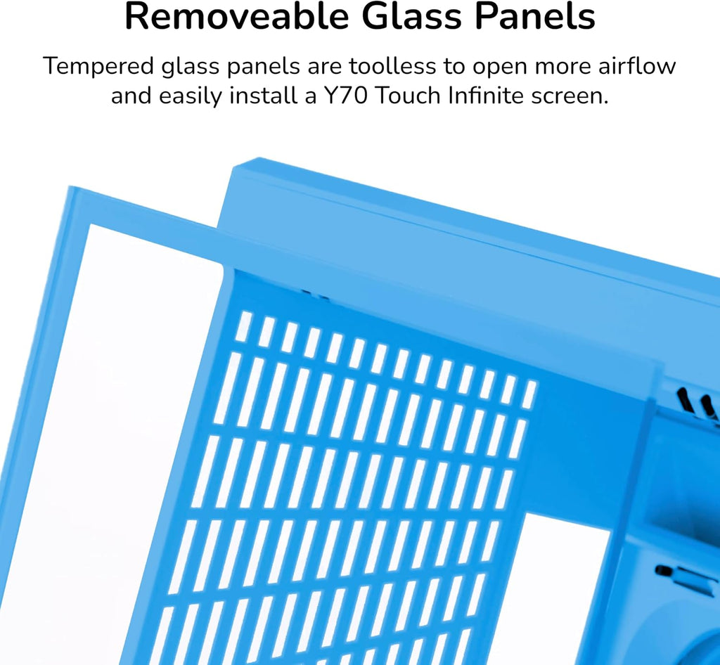 Hyte Y70 Mid-Tower ATX Gaming PC Desktop Case - Panoramic Tempered Glass - Dual Chamber - High Airflow Chassis - PCIE 4.0 Riser Cable Included - New Modern Aesthetic - Blueberry Milk (Blue)