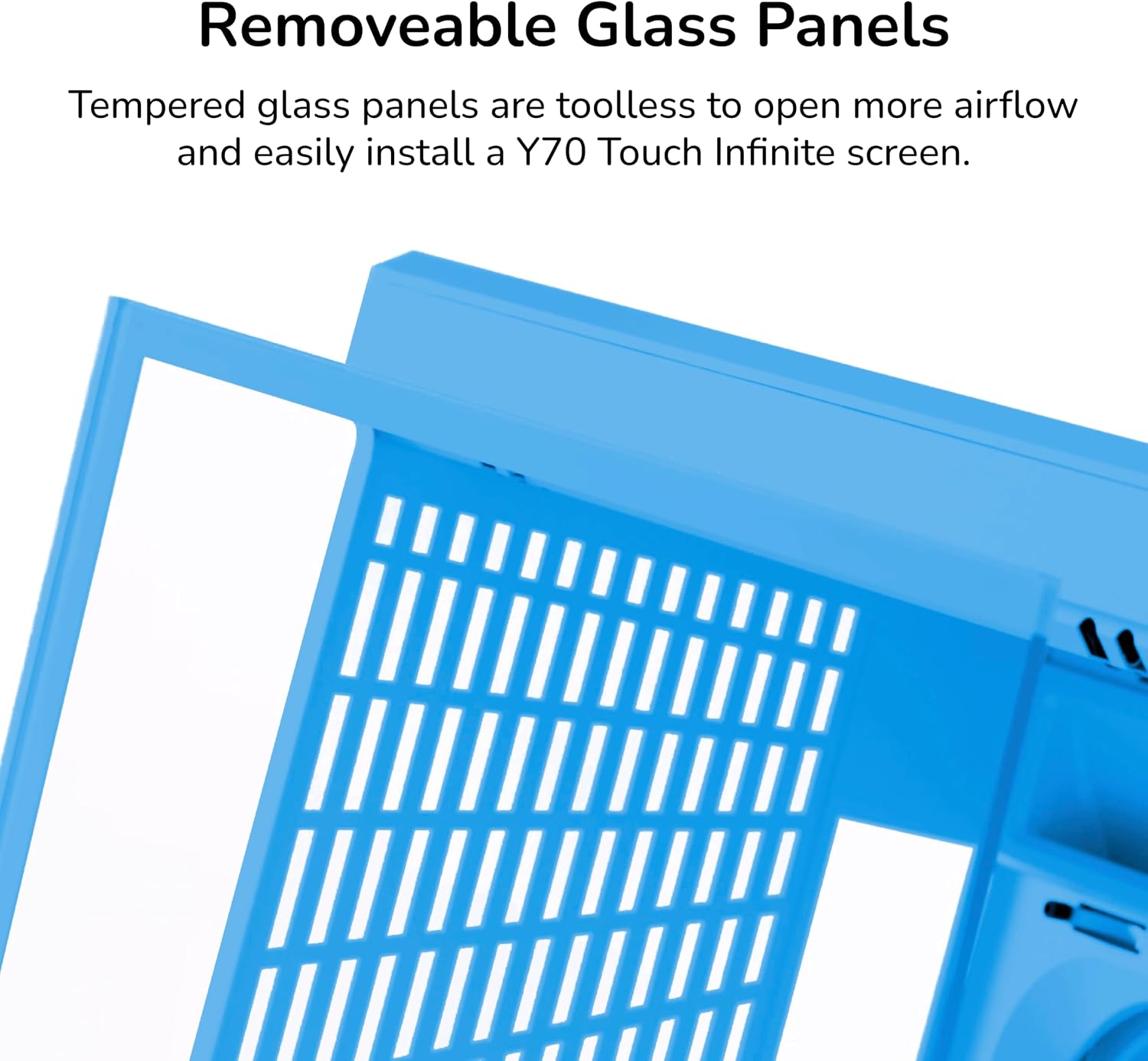 Hyte Y70 Mid-Tower ATX Gaming PC Desktop Case - Panoramic Tempered Glass - Dual Chamber - High Airflow Chassis - PCIE 4.0 Riser Cable Included - New Modern Aesthetic - Blueberry Milk (Blue)