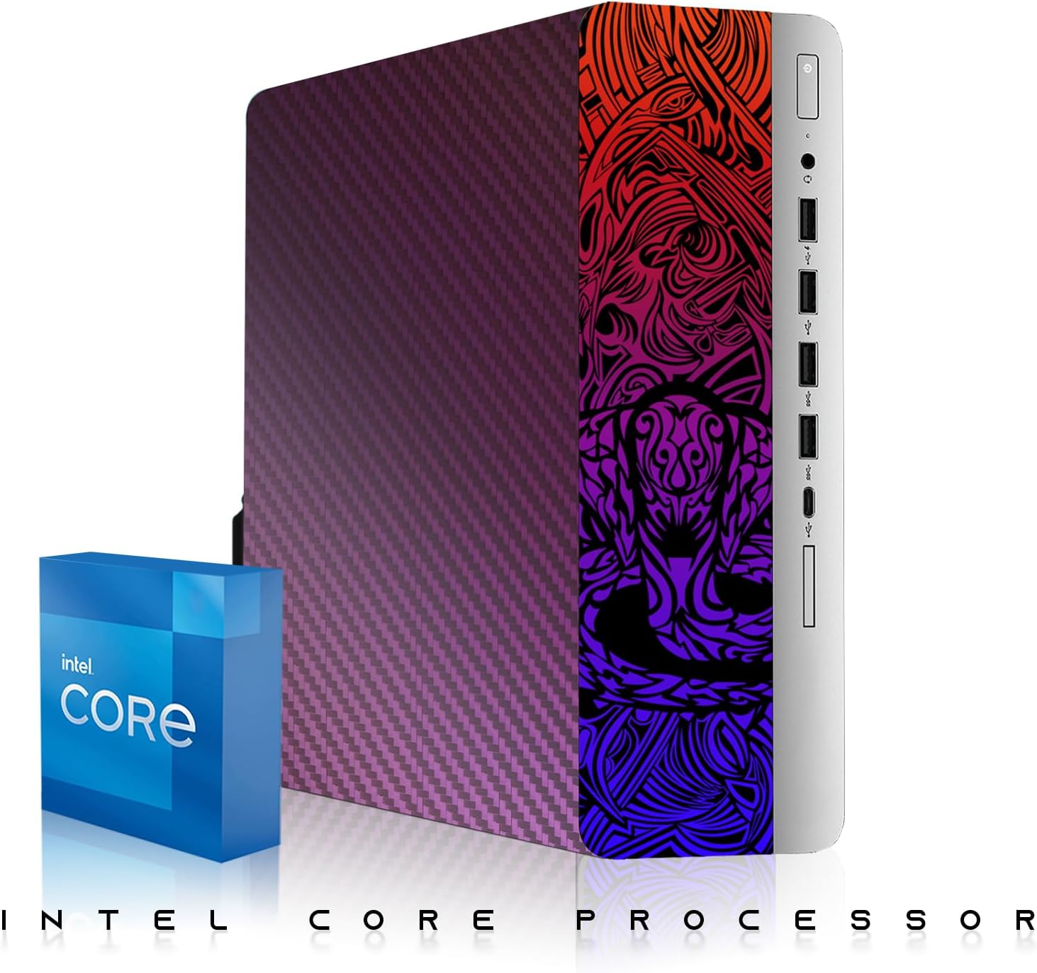 TechMagnet HP Chameleon Cobra Edition Desktop – Intel Core i5|16GB DDR4 Ram|512GB SSD|New 24 Inch Curved Monitor|Windows 11 Computer Tower PC (Renewed)