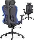 amseatec Ergonomic Office Desk Chair, Comfortable Computer Gaming Chair, Breathable Mesh Back & Seat, Adjustable Armrest & Headrest, Lumbar Support, Butterfly Design for Home Office (Black)