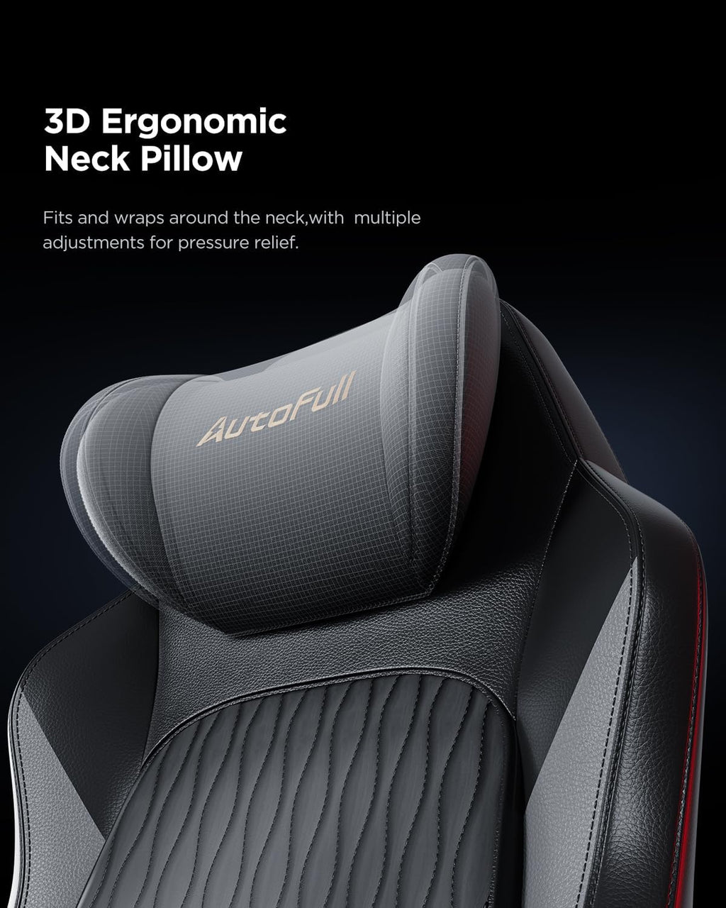 AutoFull M6 Gaming Chair, Ergonomic Office Chair with Ventilated Heating, AUTO Dynamic Tracking Lumbar Support, 6D Adjustable Armrests and Footrest (Black)