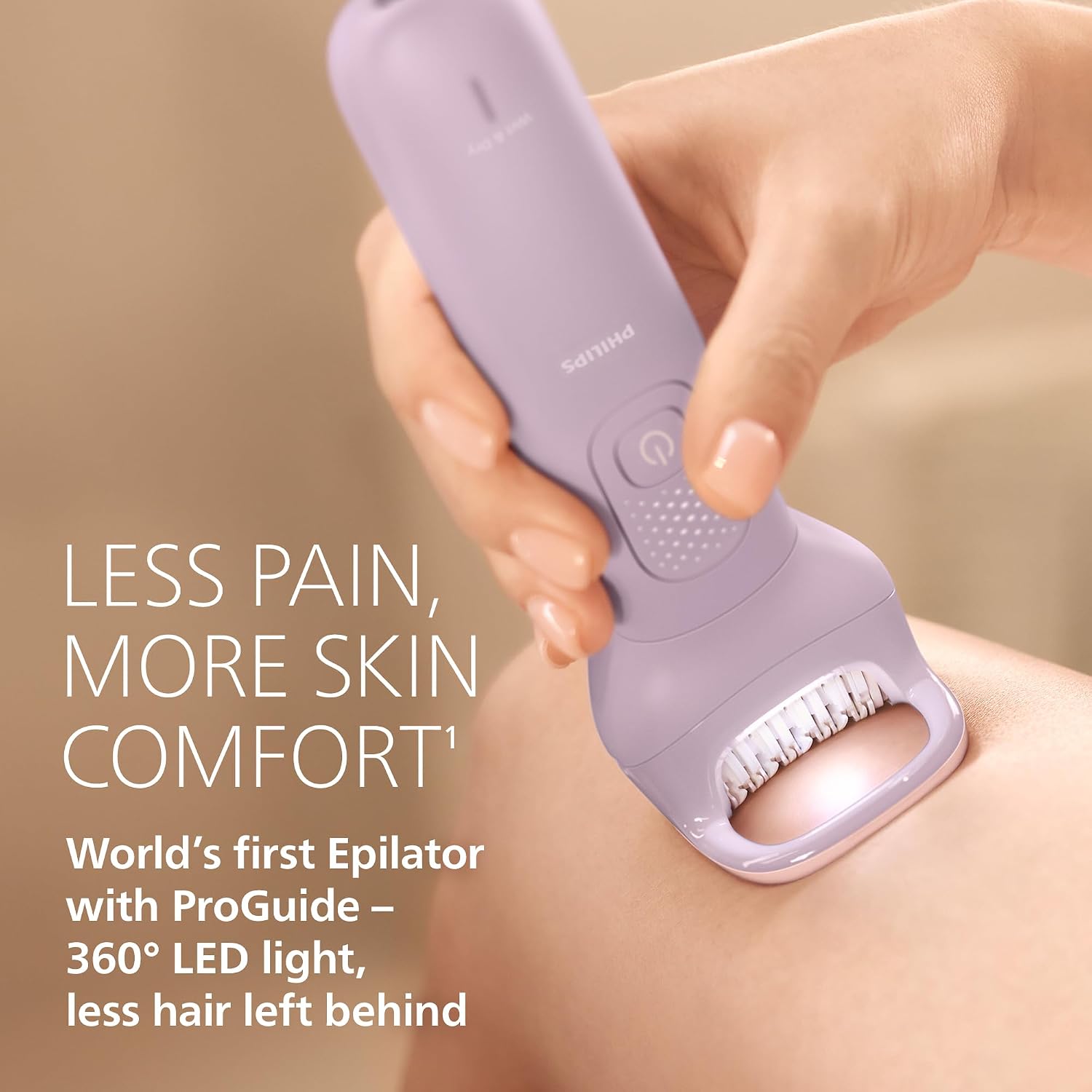 Philips Epilator Series 9000 - Cordless Wet and Dry Electric Epilator, Hair Removal for Legs, Body and Bikini, with ProGuide, 9 Accessories Including Pedicure Head, 60 min. Runtime, Model BRE728/00