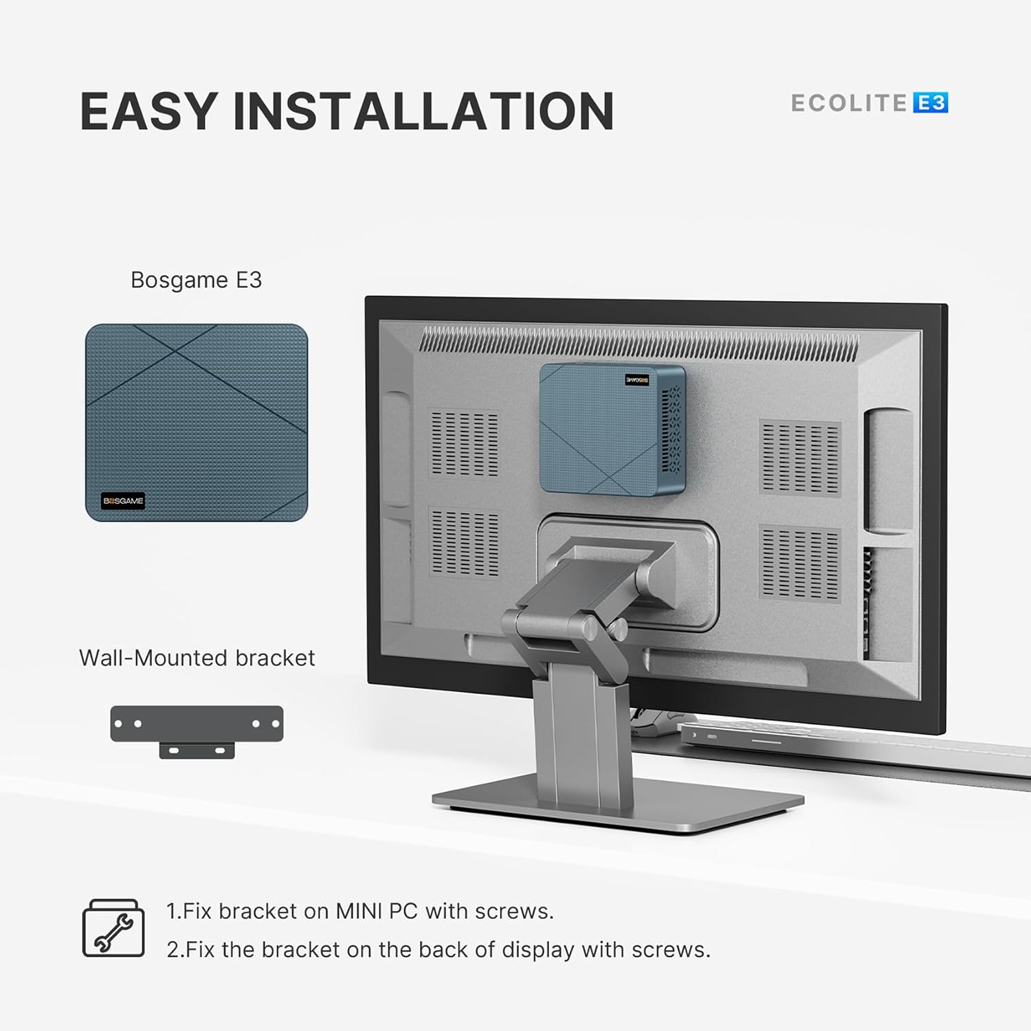 BOSGAME E3 Neo Mini PC, Intel N95 (up to 3.4GHz) 16GB DDR4 RAM 512GB SSD Mini Desktop Computer, Micro PC Support 4K Dual Display/WiFi 5/ BT5.0/ USB 3.2/2.5G LAN