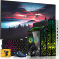 HP G3 Gaming Desktop PC Bundle with Core i7 32GB RAM 1TB SSD 24 inch Monitor RTX 3060 Graphics RGB Keyboard with AI-Enabled Copilot Key Mouse Headphones Webcam Windows 11(Renewed)