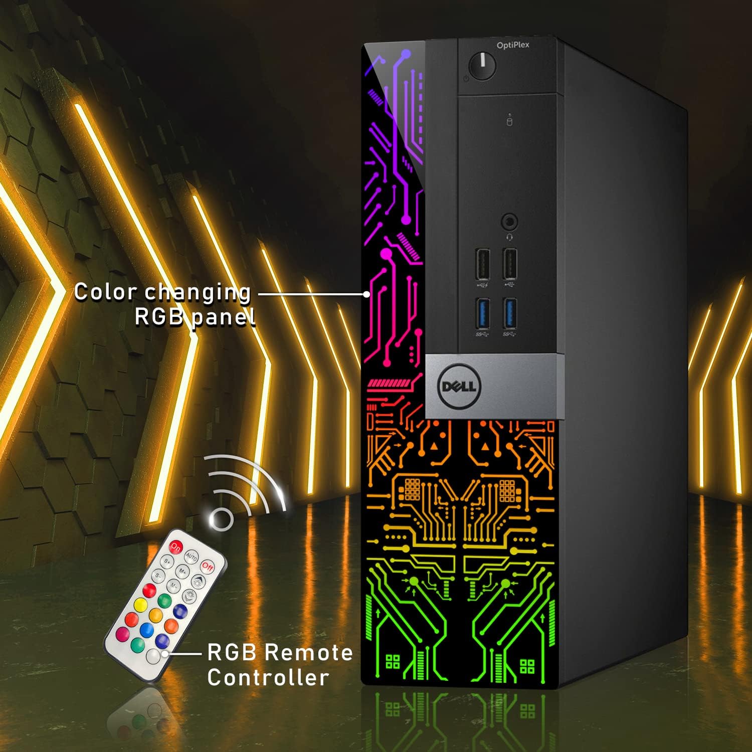 Dell OptiPlex 3060 SFF RGB Computer PC, Intel Core i5-8500, RX 550 4GB GDDR5, 16GB RAM, 512GB NVMe, 1TB HDD, 22 Inch HDMI Monitor, Gaming Speakers, WiFi, Bluetooth, Windows 11 Pro (Renewed)