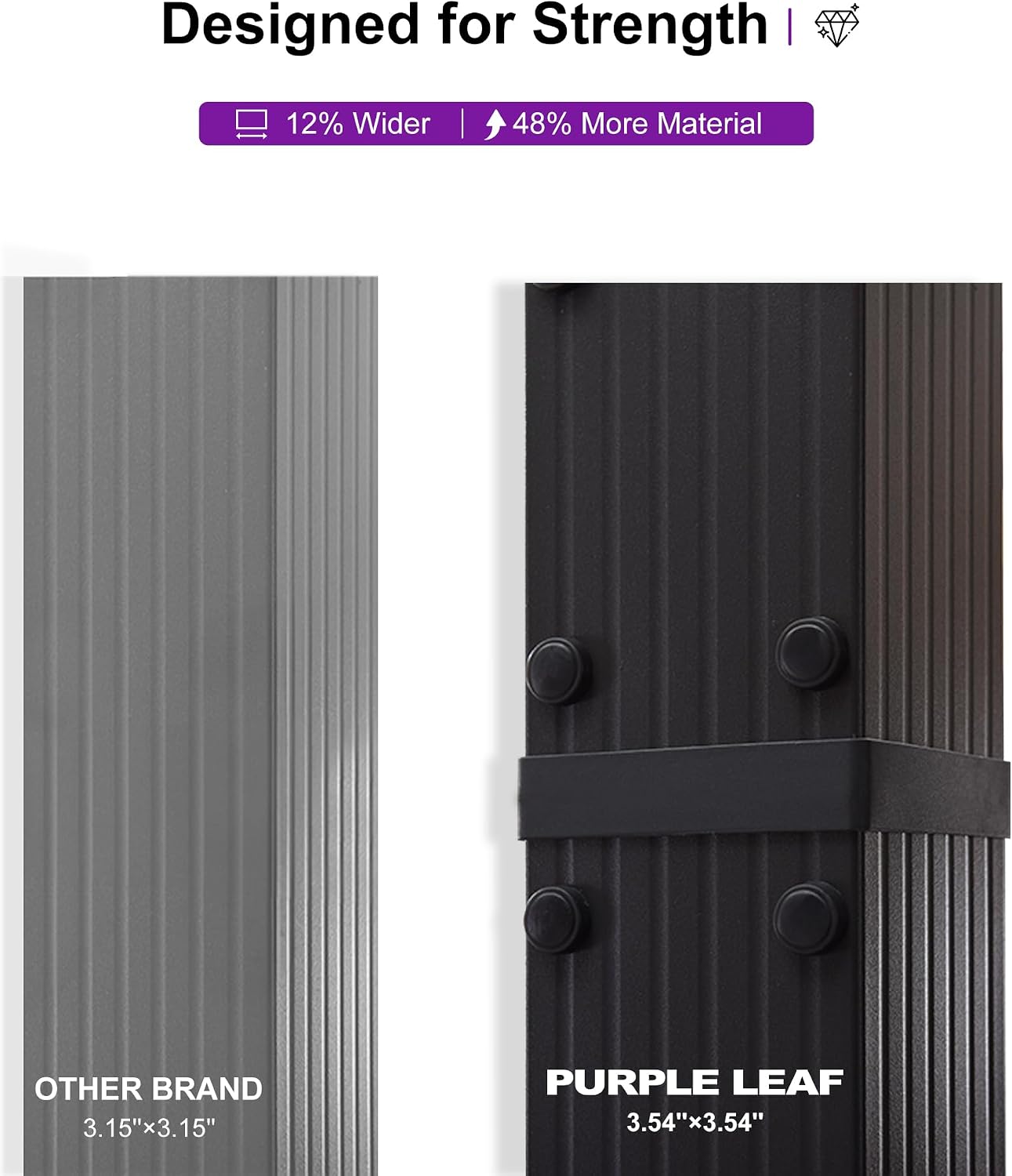 PURPLE LEAF 10' X 12' Outdoor Retractable Pergola with Sun Shade Canopy Patio Metal Shelter for Porch Garden Beach Pavilion Grill Gazebo Modern Yard Grape Trellis Pergola, Gray