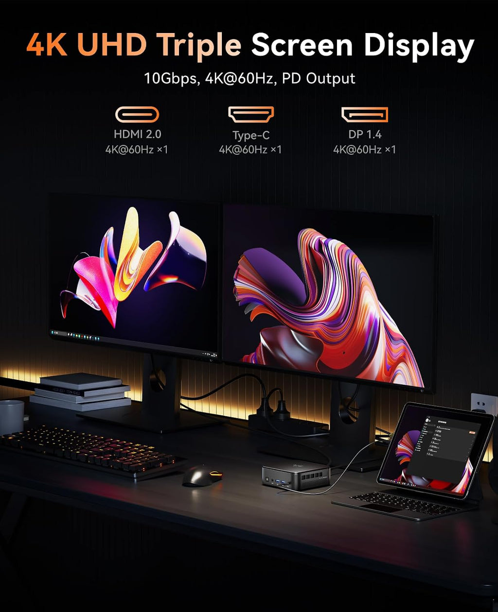 KAMRUI E3B Mini PC with AMD Ryzen 5 7430U (Beat 5500U, up to 4.3GHz), 16GB DDR4 512GB M.2 SSD Mini Computer, Mini Gaming PC with USB Type-C Supports Triple 4K Display, WiFi 6, BT 5.2