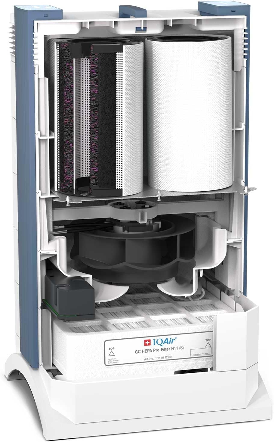 IQAir GC Multigas XE Air Purifier - Filtration for Large Rooms up to 1125 sq ft - Particles, Chemicals, Gases, Odors, Mold, Activated Carbon, Swiss Made, WiFi Enabled