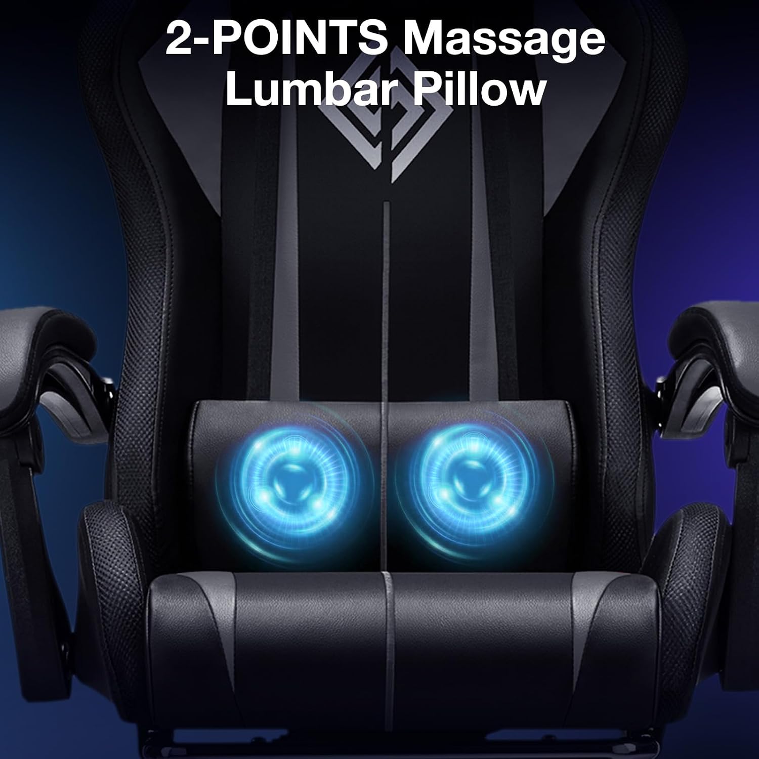 RGB Gaming Chair Massage with LED Lights and Ergonomic Computer Gaming Chair with Footrest High Back Video Game Chairs with Adjustable Lumbar Support Grey and Black