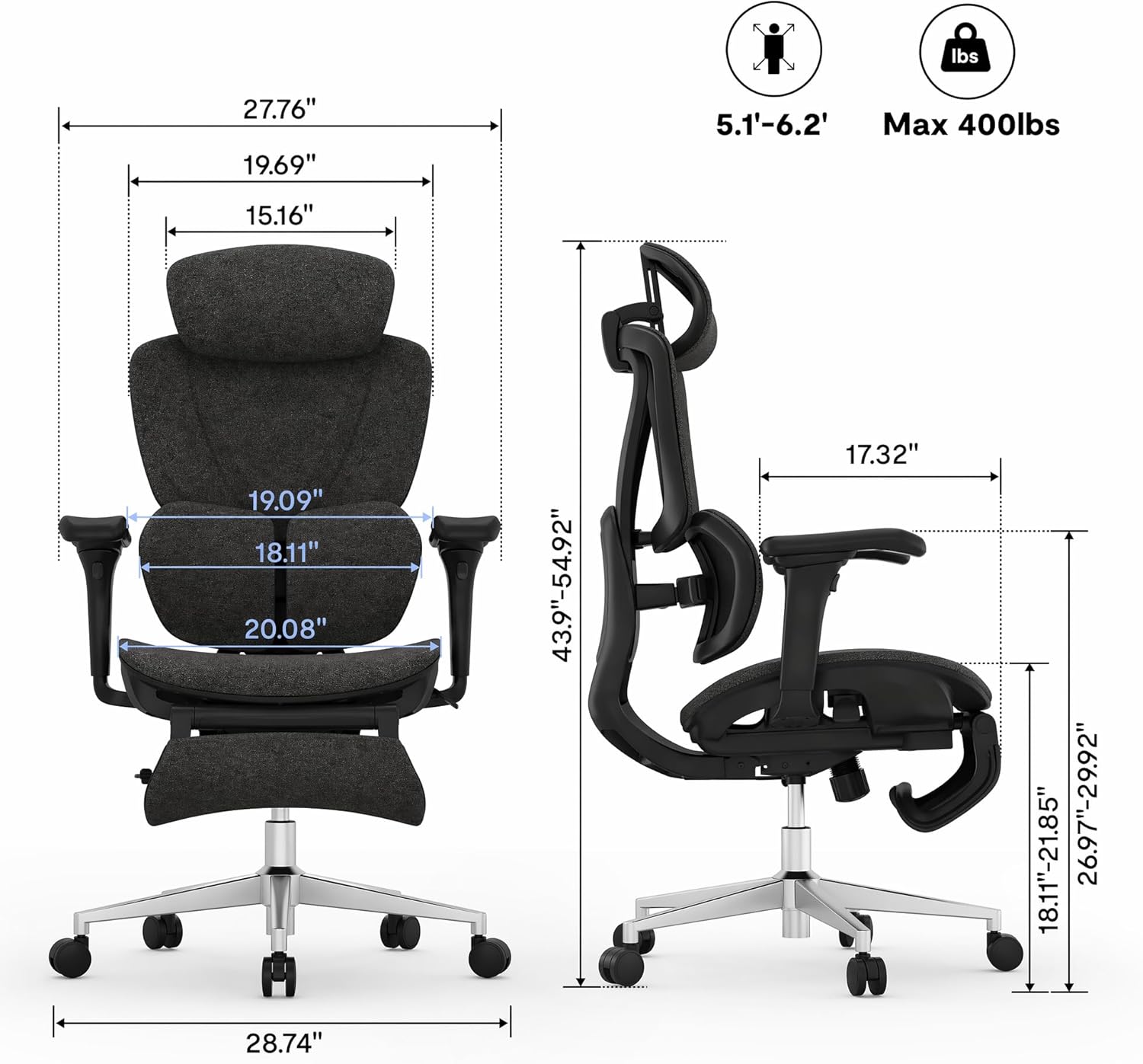 FLEXISPOT Sentinel Ergonomic Gaming Chair with Dual-Wing Adaptive Lumbar, 3D Armrests, 3-Position Recline up to 120°, Height-Adjustable Backrest, Premium Mesh Computer Desk Chair for Home & Office