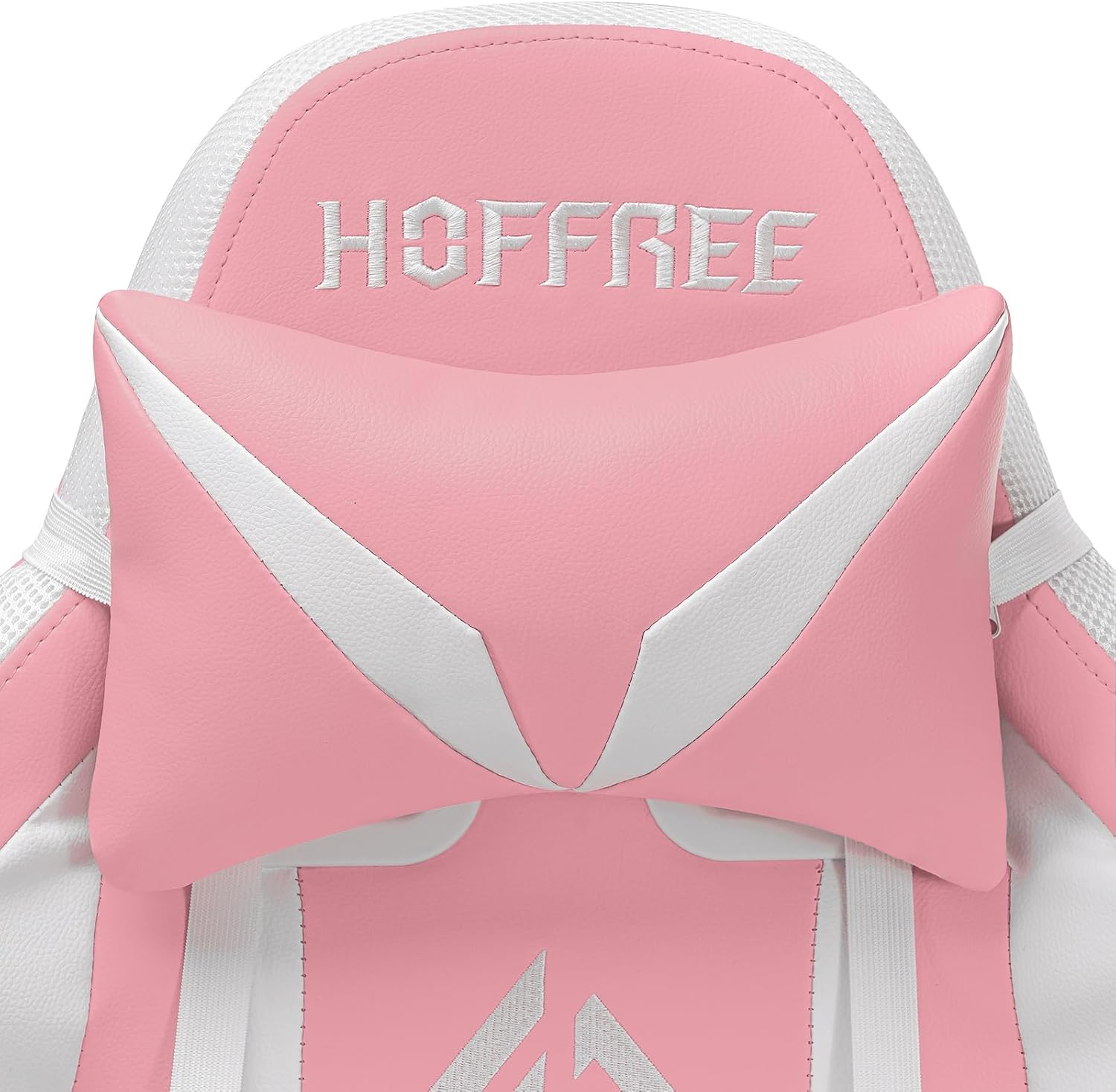 HOFFREE Pink Gaming Chair with Speakers and Led Lights Massage Video Game Chair with Footrest Reclining Computer Gaming Chair for Girls