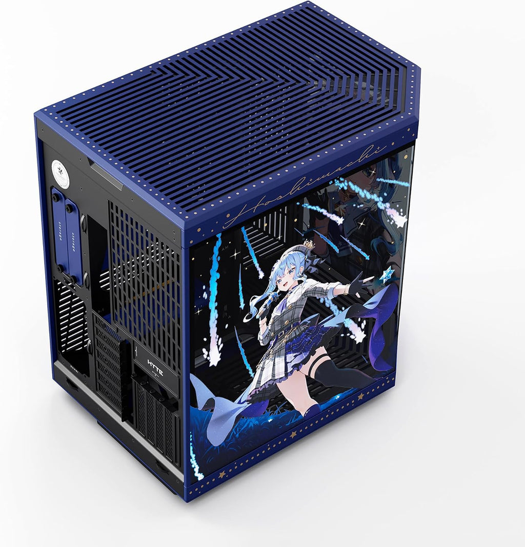 Hyte Y70 Hoshimachi Suisei Official Licensed - Mid-Tower ATX Gaming PC Desktop Case - Panoramic Tempered Glass - Dual Chamber - High Airflow Chassis - PCIE 4.0 Riser Cable Included - Blue
