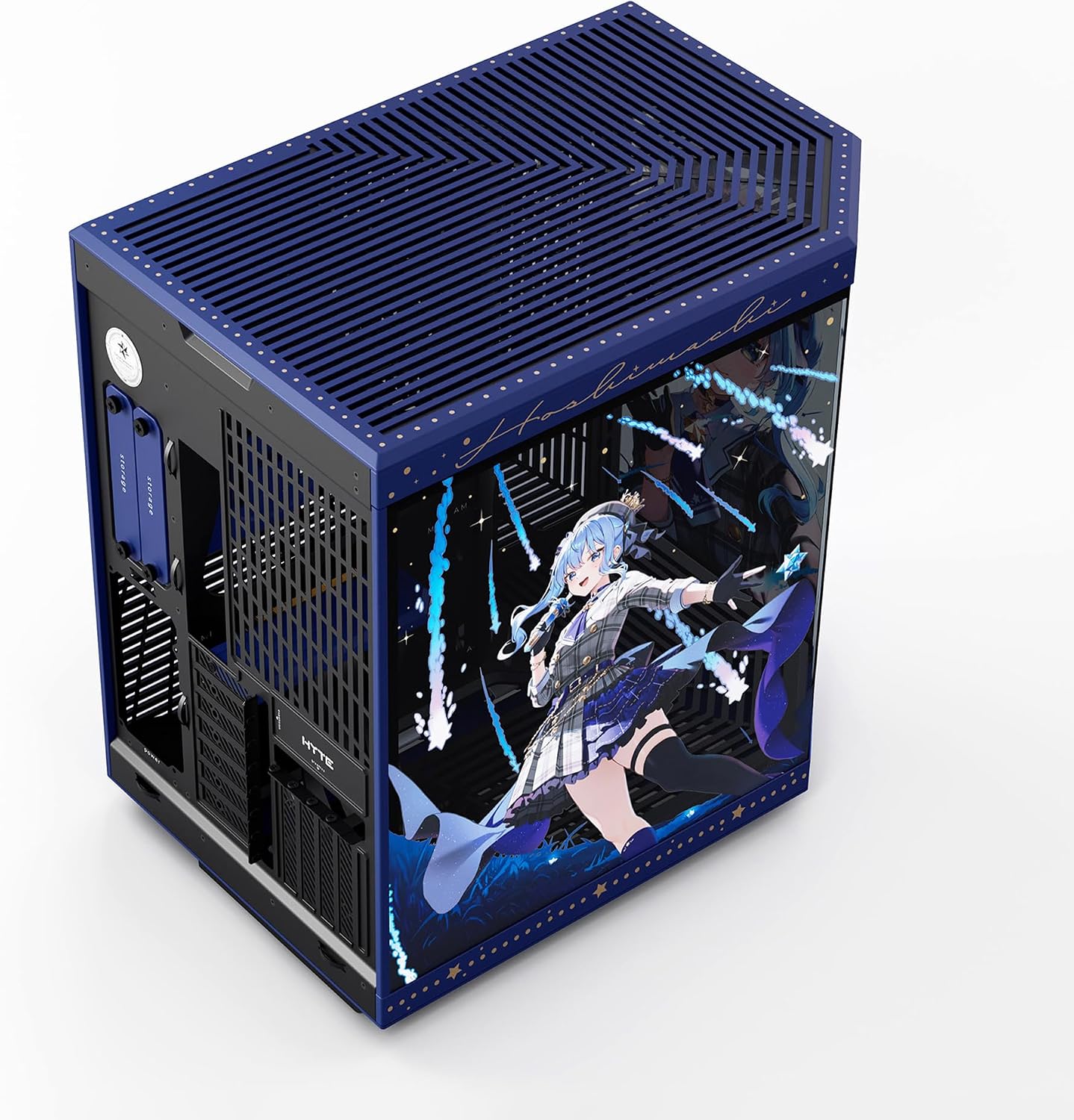 Hyte Y70 Hoshimachi Suisei Official Licensed - Mid-Tower ATX Gaming PC Desktop Case - Panoramic Tempered Glass - Dual Chamber - High Airflow Chassis - PCIE 4.0 Riser Cable Included - Blue