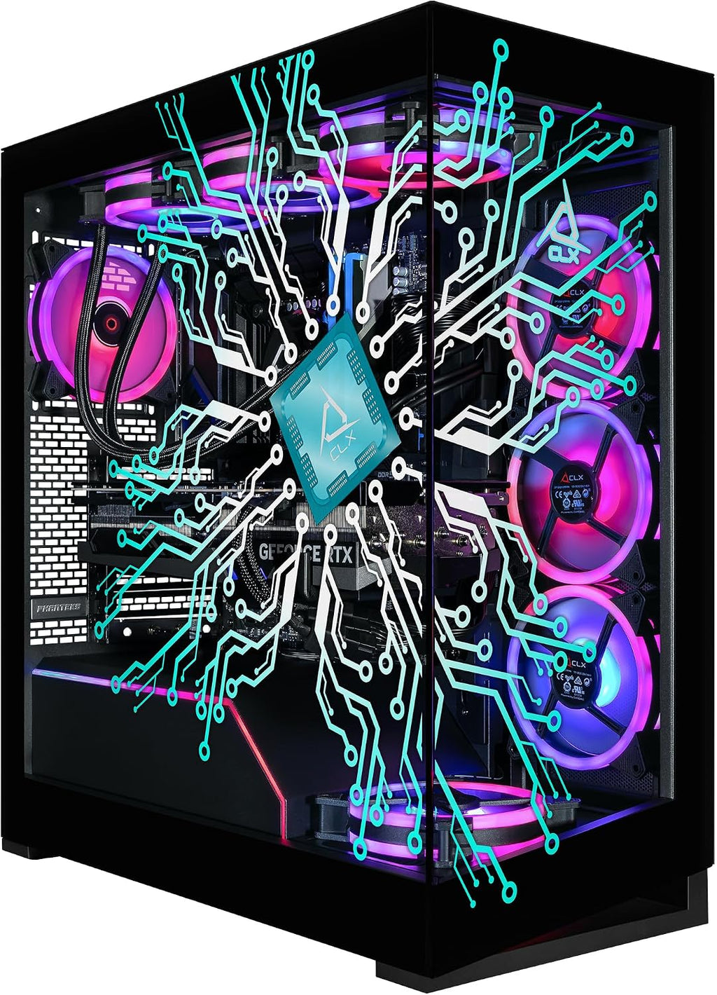 CLX Horus Gaming PC - Intel Core Ultra 9 285K 3.7GHz, GeForce RTX 5070 Ti, 2TB NVMe M.2 SSD, 6TB HDD, 64GB DDR5 RGB Memory, 360mm AIO, WiFi, Windows 11 Home, Black