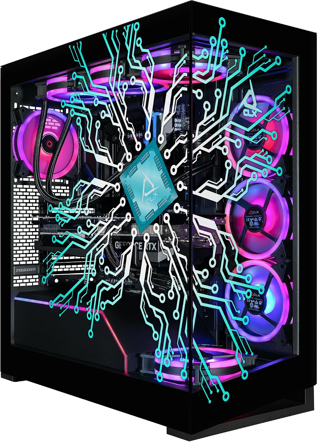 CLX Horus Gaming PC - Intel Core Ultra 9 285K 3.7GHz, GeForce RTX 5070 Ti, 2TB NVMe M.2 SSD, 6TB HDD, 64GB DDR5 RGB Memory, 360mm AIO, WiFi, Windows 11 Home, Black