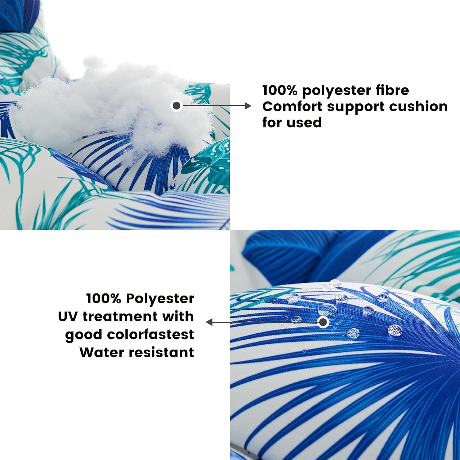 ARTPLAN Outdoor Chair Cushion,Tufted Adirondack Patio Chair Cushion,Wicker High Back Outdoor Seat Cushion,Set of 4,44' L x 21' W x 4' H (4 Pack),Floral