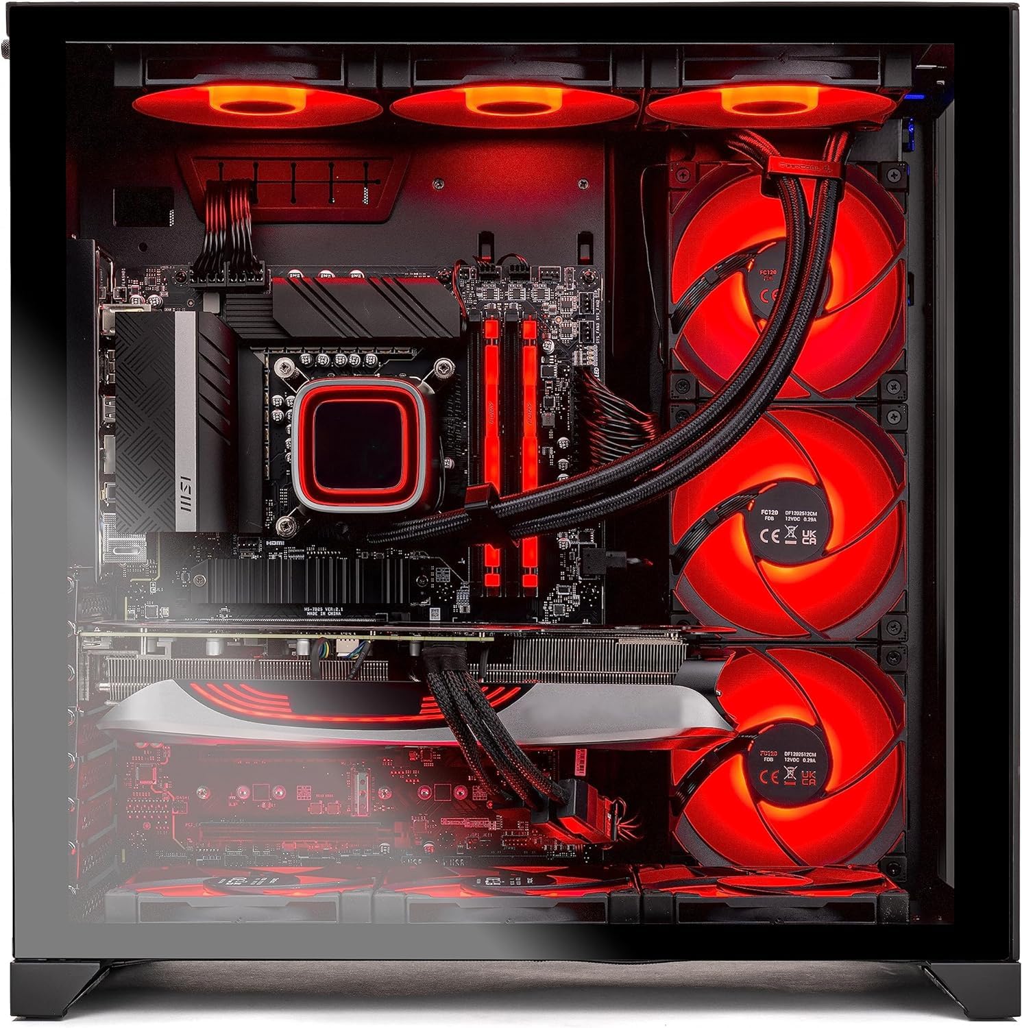 Skytech O11D Gaming PC Desktop, Ryzen 7 7800X3D 4.2 GHz (5GHz Turbo Boost), AMD RX 7800XT 16GB GDDR6, 1TB Gen4 SSD, 32GB DDR5 RAM 5600 RGB, 750W Gold PSU, 360mm ARGB AIO, Wi-Fi, Win 11 Home