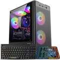 Gaming PC Computer Desktop, Ryzen 5 6-core up to 4.2GHz, RTX 2060 6G, 16GB DDR4, 512GB SSD, WiFi 6, RGB Fan x5, Prebuilt Windows 11 Home Tower Computers