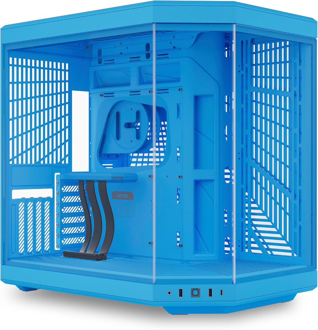 Hyte Y70 Mid-Tower ATX Gaming PC Desktop Case - Panoramic Tempered Glass - Dual Chamber - High Airflow Chassis - PCIE 4.0 Riser Cable Included - New Modern Aesthetic - Blueberry Milk (Blue)