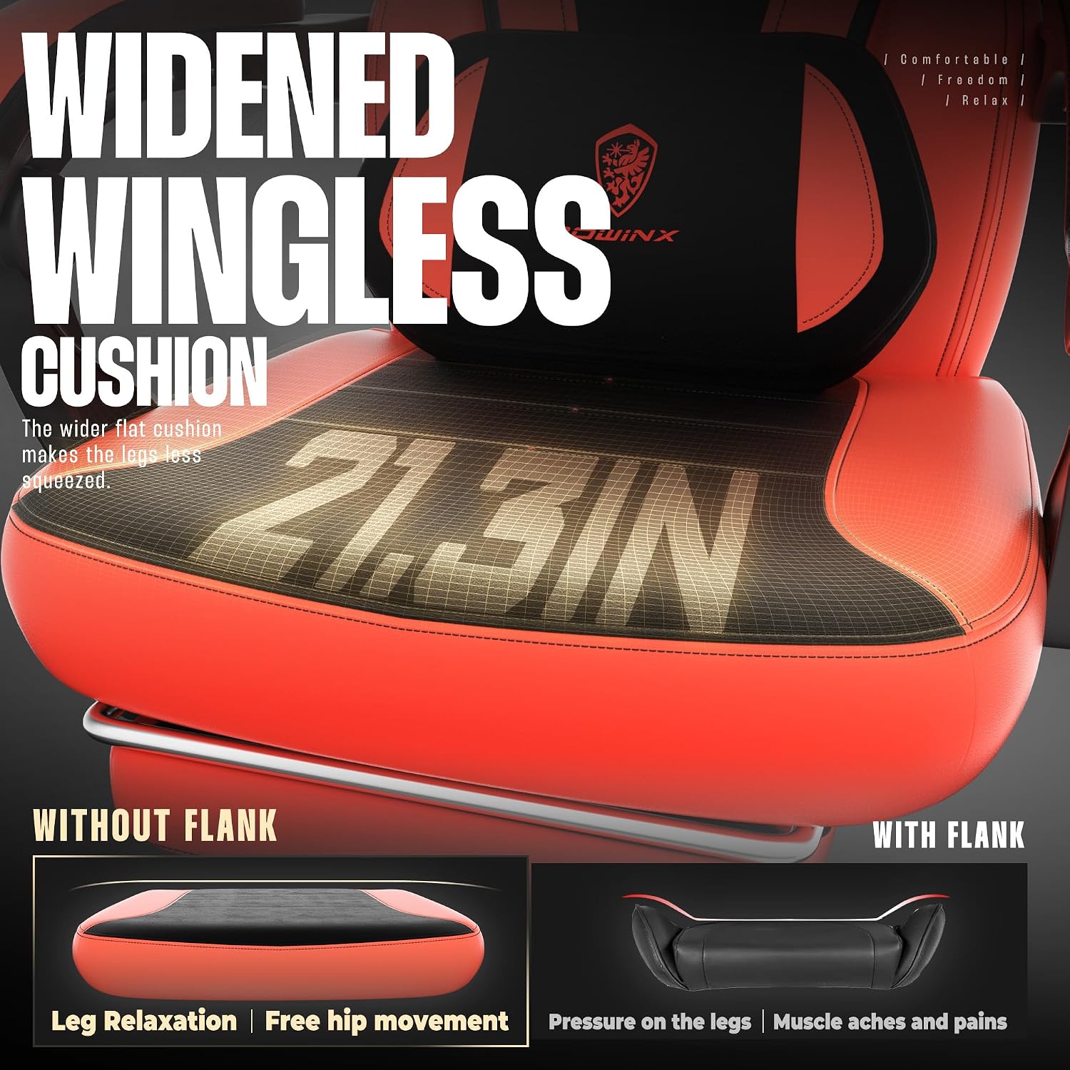Dowinx Gaming Chair with Footrest, Gaming Chair for Heavy People, Gamer Chair for Adult with Massage, Computer Game Chair with PU, PC Game Chair (Red)