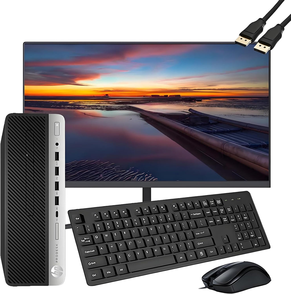 HP ProDesk 600 G3 SFF Desktop Computer with 21.5' FHD Monitor, Intel Quad Core i5-6500, 16GB DDR4, 256GB SSD, DisplayPort, Keyboard & Mouse, WiFi, BT, Windows 11 Pro (Renewed), Black
