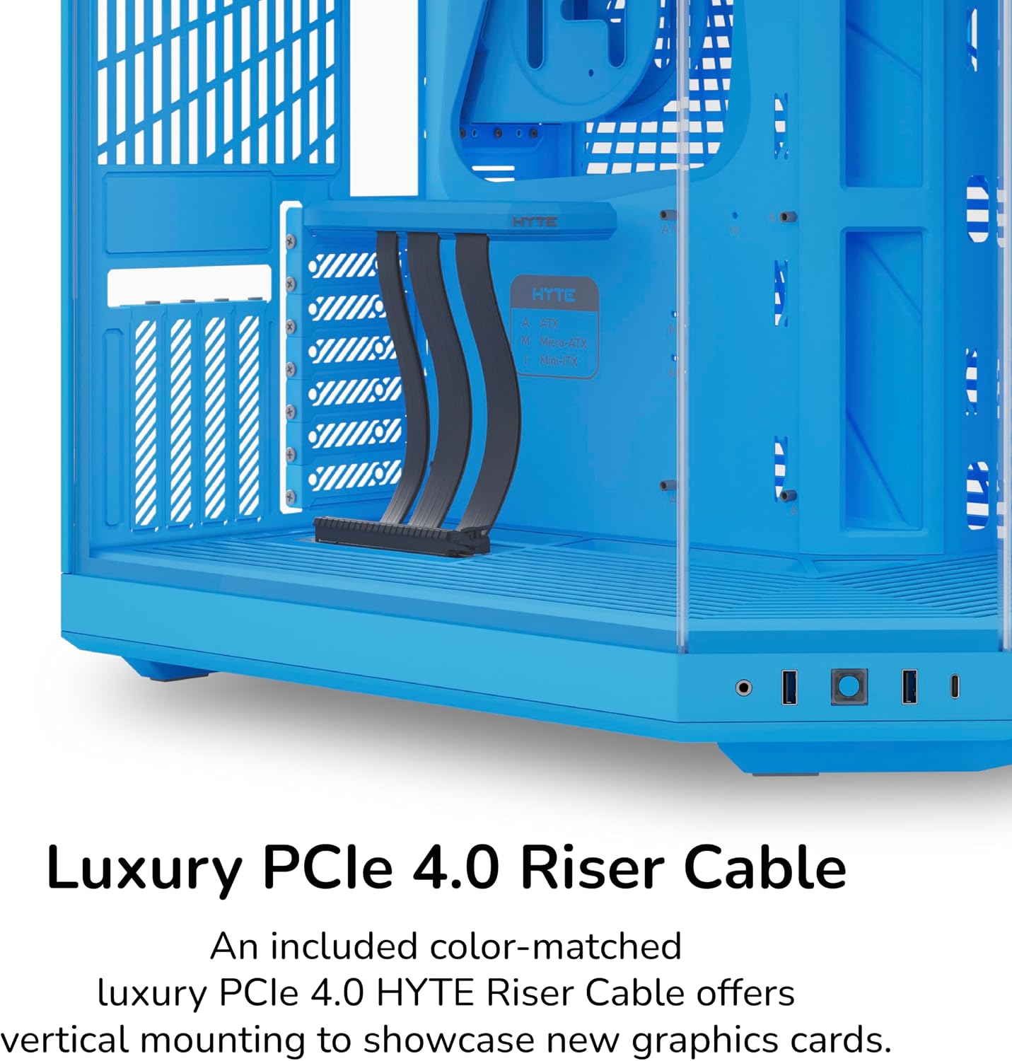 Hyte Y70 Mid-Tower ATX Gaming PC Desktop Case - Panoramic Tempered Glass - Dual Chamber - High Airflow Chassis - PCIE 4.0 Riser Cable Included - New Modern Aesthetic - Blueberry Milk (Blue)