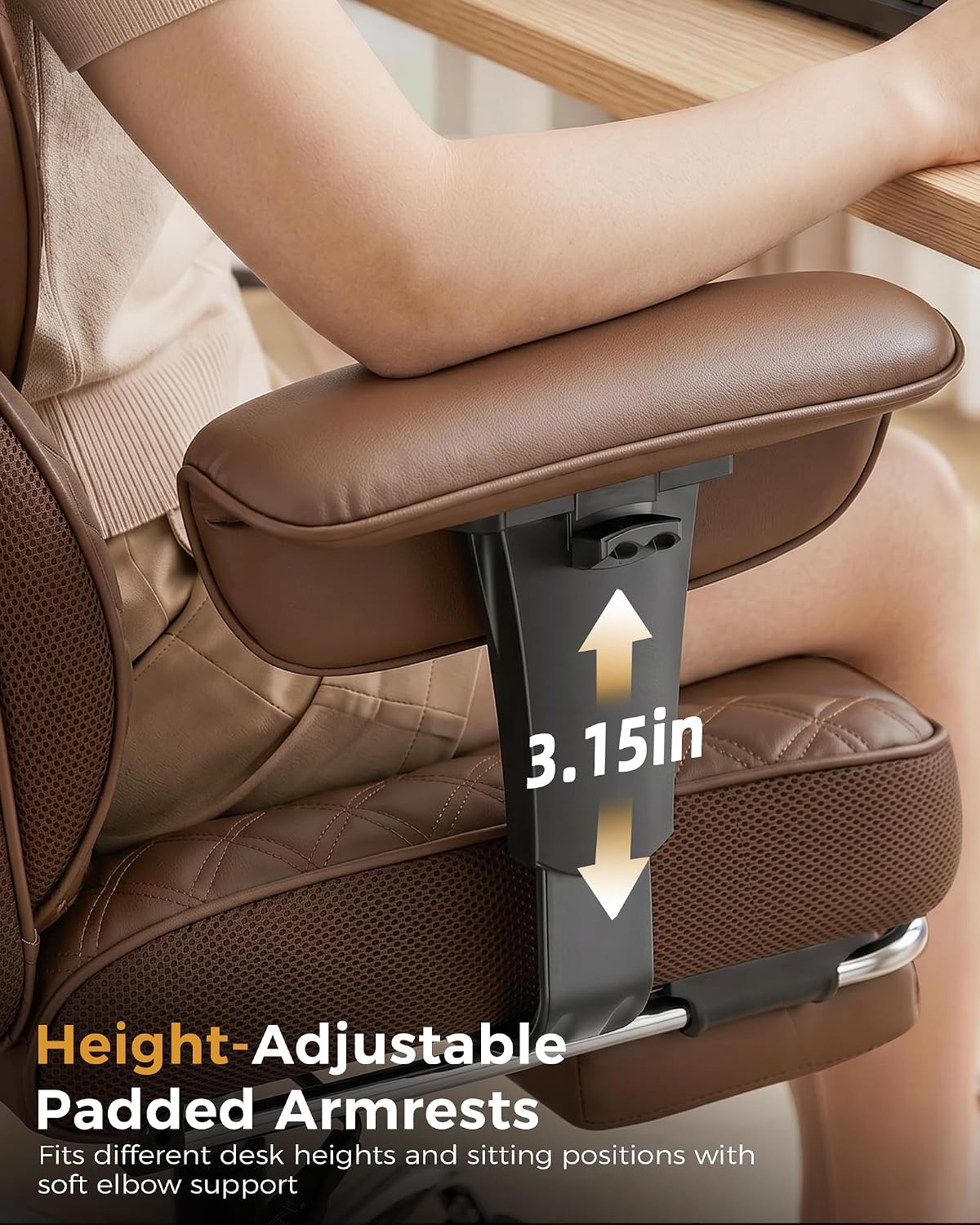 COMHOMA Big and Tall Office Chair Heavy Duty Gaming Chair with Deluxe Embossing Leather High Back Wider Ergonomic Computer Chair with Foot Rest 150°Reclining Pocket Spring Lumbar Support