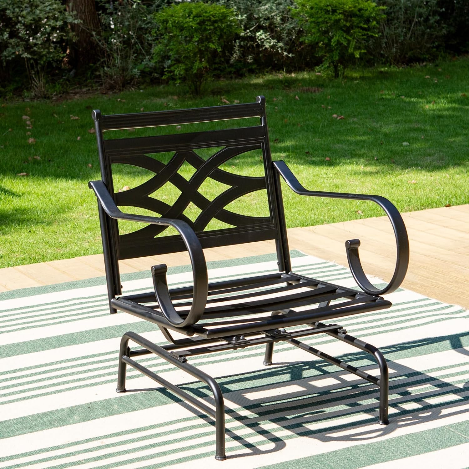 PHI VILLA Extra Large Metal Patio Furniture Sets, All-Weather Steel Frame Heavy Duty Patio Conversation Sets for Backyard, Porch and Garden