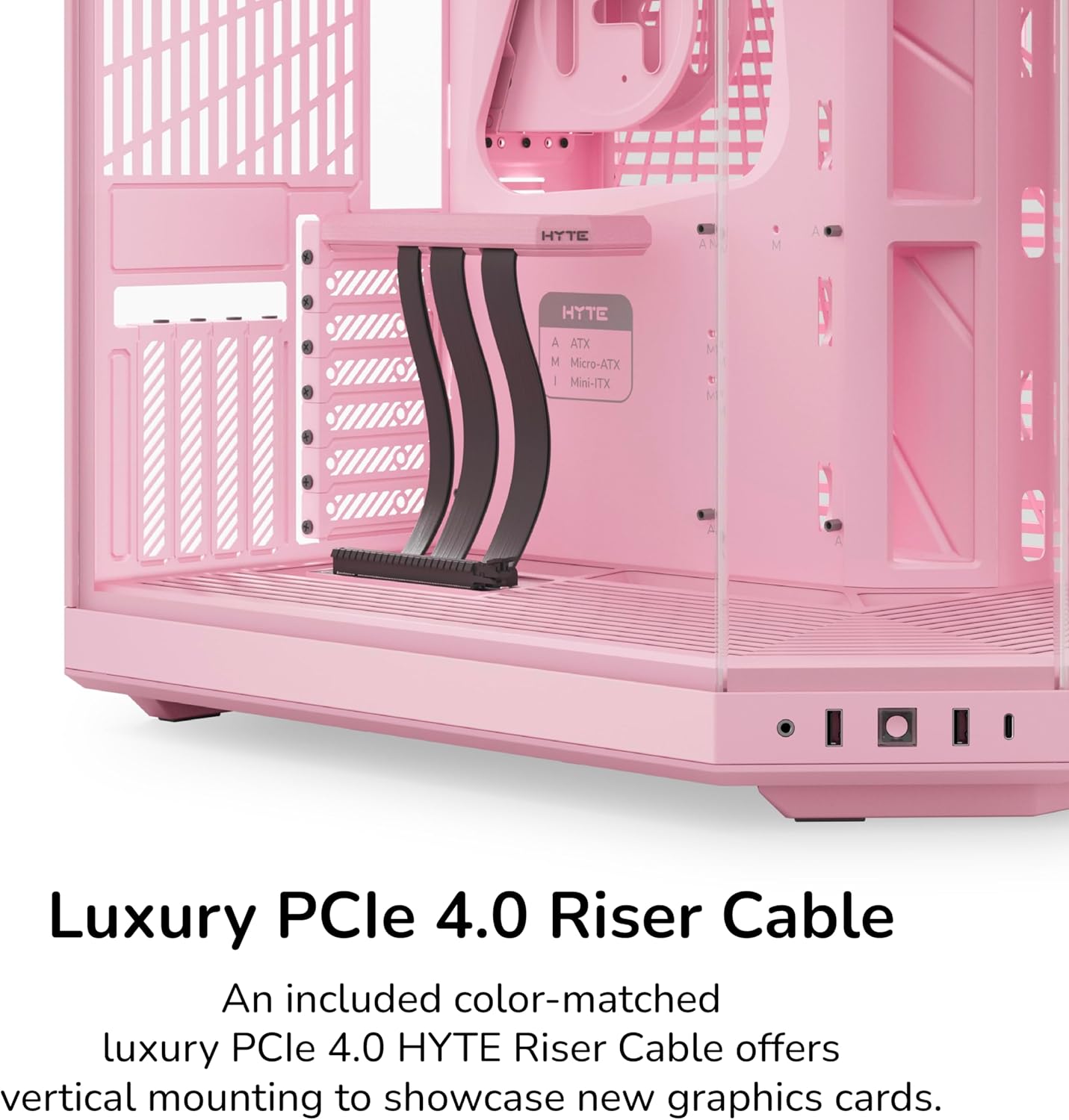 Hyte Y70 Mid-Tower ATX Gaming PC Desktop Case - Panoramic Tempered Glass - Dual Chamber - High Airflow Chassis - PCIE 4.0 Riser Cable Included - New Modern Aesthetic - Strawberry Milk (Pink)