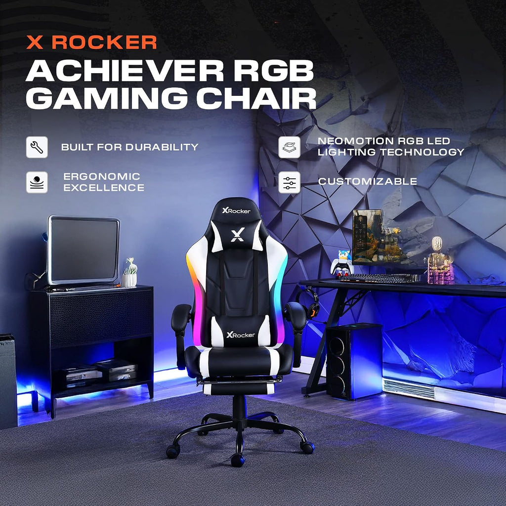 X Rocker PC Computer Gaming Desk Chair with Wheels, College Dorm Room Essentials for Guys and Girls, Adjustable, Ergonomic Office Chair, Gifts for Gamers
