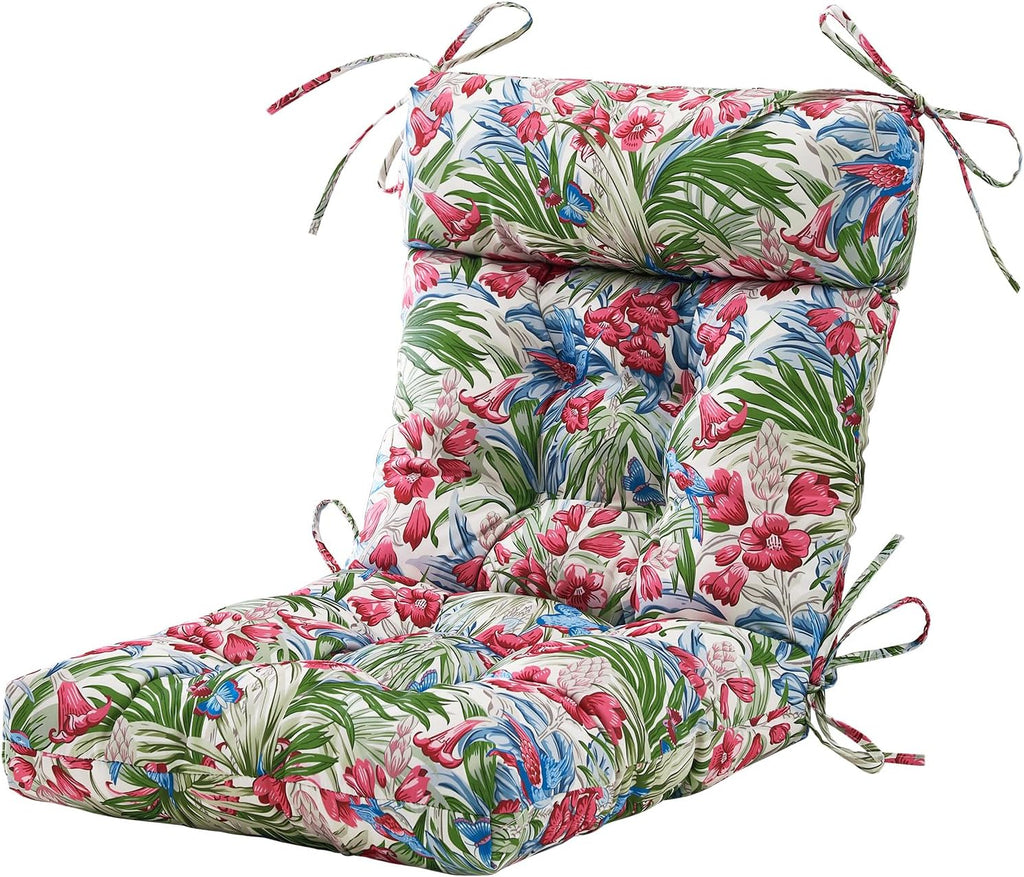 ARTPLAN Outdoor Chair Cushion,Tufted Adirondack Patio Chair Cushion,Wicker High Back Outdoor Seat Cushion,Set of 4,44' L x 21' W x 4' H (4 Pack),Floral