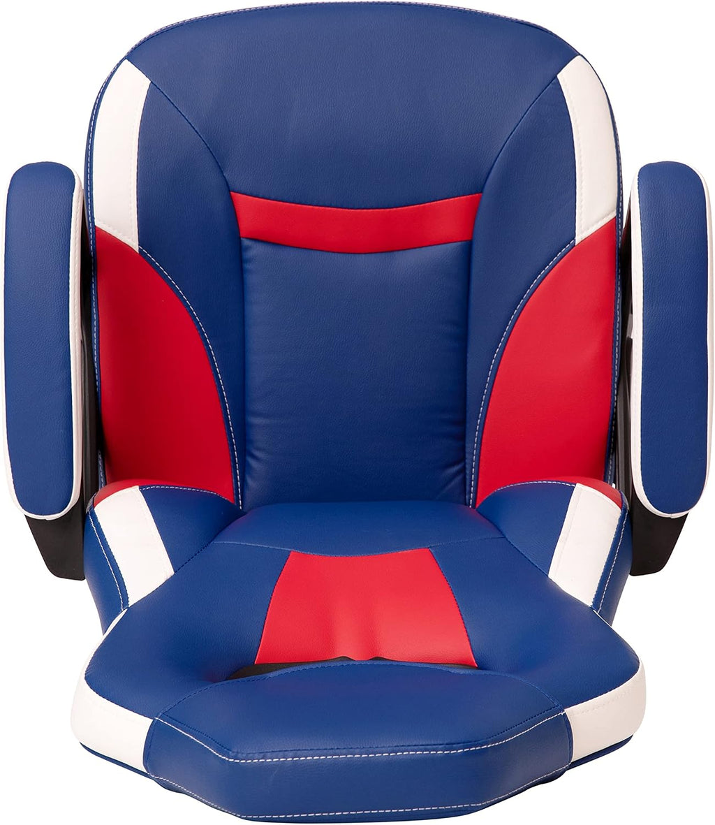 Flash Furniture Stone Ergonomic PC Office Computer Chair - Adjustable Red & Blue Designer Gaming Chair - 360° Swivel - Red Dual Wheel Casters