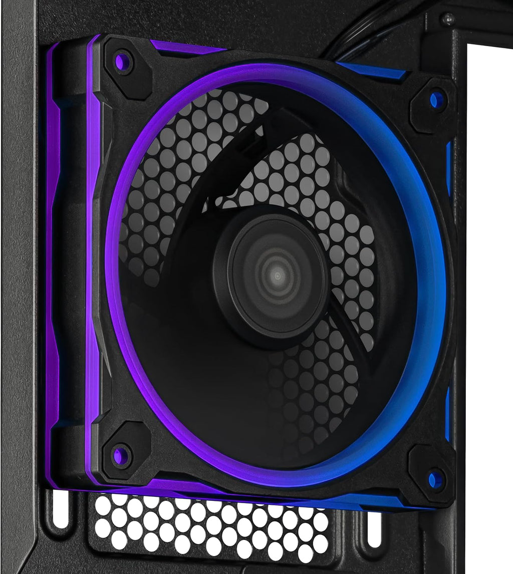 ASUS Prime AP202 ARGB Black mATX pc case with Fully Tempered Curved Glass, Supports Graphics Cards up to 420mm Long, 360mm Long radiators, Easy-Detach Rail, Patented Slot Vent, 3 Built-in ARGB Fans