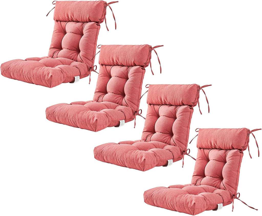 ARTPLAN Patio Chair Cushion,Tufted Adirondack Outdoor Chair Cushion,Wicker High Back Outdoor Seat Cushion,Set of 4, 44'X21'X4' (4 Pack)