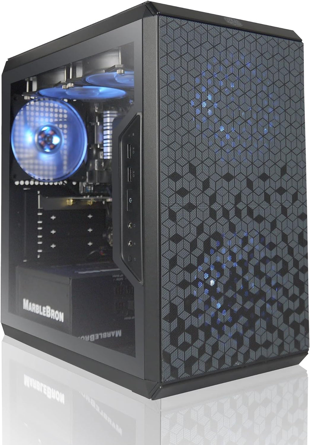 Q-Box Series Gaming PC - 4.2 GHz Max Boost AMD Ryzen 5 5500 6-Core 16-Thread CPU, RTX 3050 6GB Graphics Card, Liquid Cooler, 16GB DDR4 3200, 500SSD Windows 11 AC WiFi…