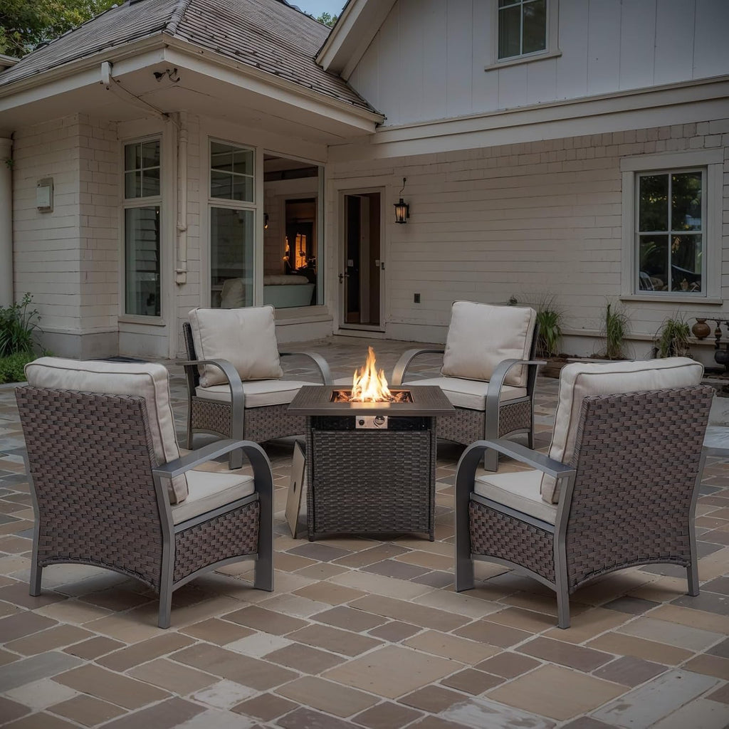 Belord Wicker Patio Chairs Set of 2-300LBS Weight Capacity Oversize Outdoor Patio Chairs with High Backrest Metal Curved Armrest, All Weather PE Rattan Outdoor Seating for Porch Deck Backyard