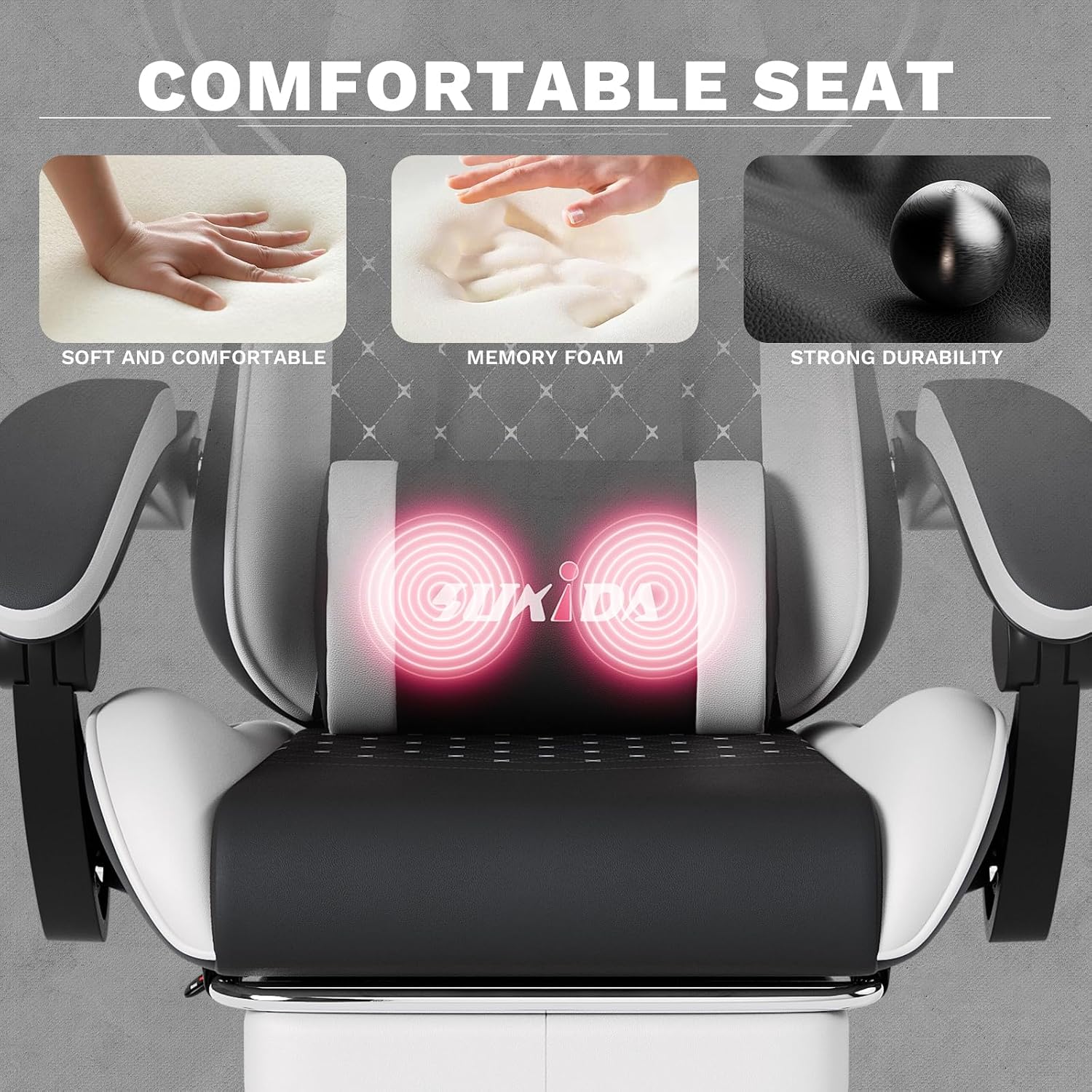 Ergonomic Video Gamer Chairs Gaming Computer Chair Gamer Chairs for Adults Massage Lumbar Support Swivel Height Adjustable Headrest Backrest