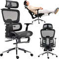 Mesh Ergonomic Office Chair with Footrest,High Back Mesh Gaming Chair with Lumbar Support,Adjustable Headrest and Armrests for Home Office Desk Chair (Modern, Black)