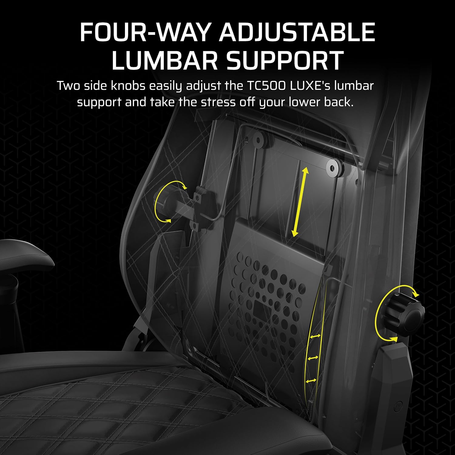 Corsair TC500 Luxe Gaming Chair – Premium Breathable Fabric – Wide Seat – Five-Way Adjustable Armrests – Adjustable Built-in Lumbar Support – 90-135 Degree Recline – Shadow